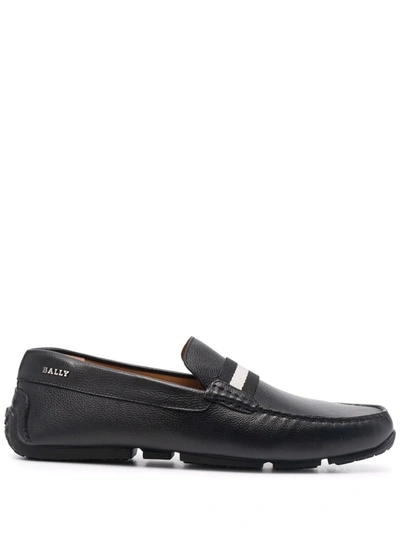 Shop Bally Pearce Leather Loafers In Black