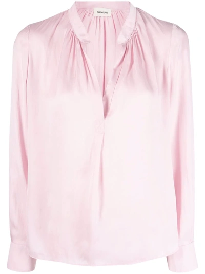 Shop Zadig & Voltaire Tink Satin Blouse In Pink