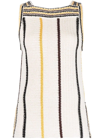 Shop Jil Sander Striped Tank Top In Neutrals