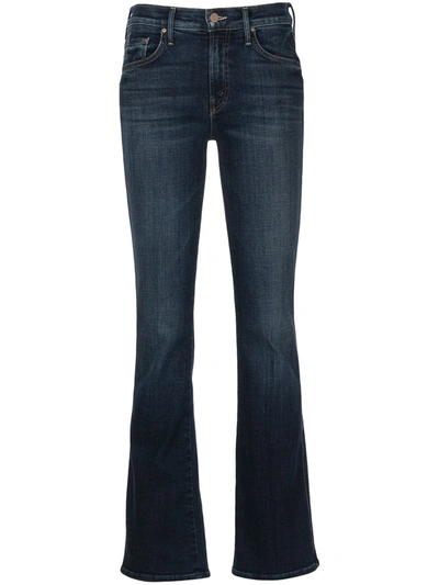 Shop Mother Double Insider Sneak Bootcut Jeans In Blue