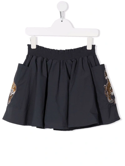 Shop Kenzo Tiger-appliqué Mini Skirt In Grey