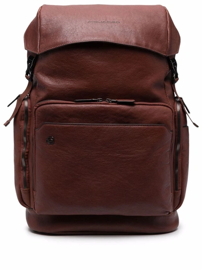Shop Piquadro Drawstring-fastening Backpack In Brown