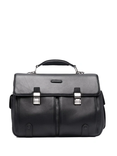 Piquadro Modus Foldover Briefcase In Black