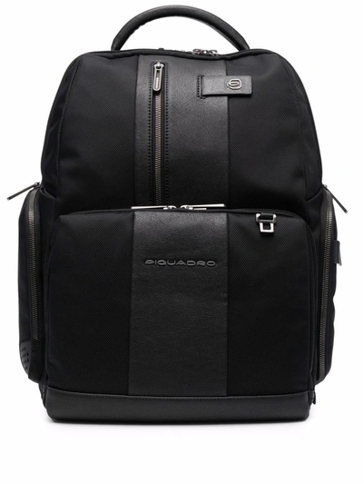 Shop Piquadro Bagmotic Panelled Backpack In Black