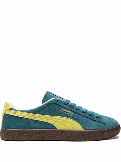 Shop Puma Suede Vtg "blue Coral/yellow Alert" Sneakers