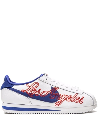 Shop Nike Cortez Basic Leather "los Angeles" Sneakers In White