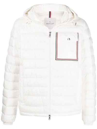 Shop Moncler Logo-patch Puffer Jacket In White