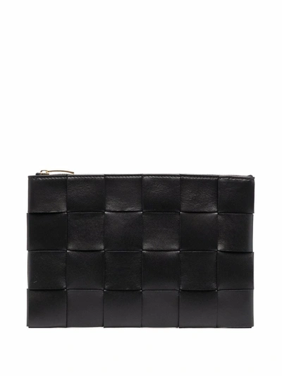 Shop Bottega Veneta Medium Intrecciato Clutch Bag In Black