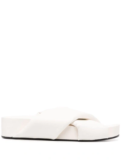 Shop Jil Sander Crossover-strap Platform Sandals In White