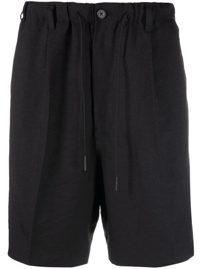 Shop Y-3 Striped Drawstring Shorts In Black