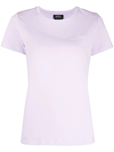 Shop Apc Chest Logo-print T-shirt In Purple