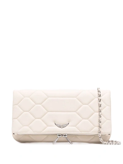 Shop Zadig & Voltaire Rock Xl Shoulder Bag In Neutrals