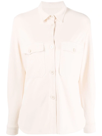 Shop Circolo 1901 Plain Long-sleeve Shirt In Neutrals