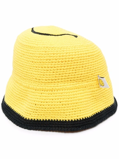 Shop Philosophy Di Lorenzo Serafini X Smiley Company Crochet Hat In Yellow