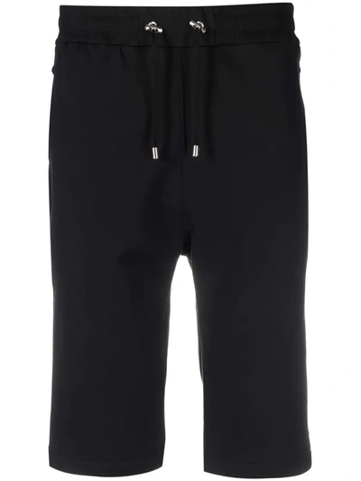 Shop Balmain Drawstring-fasting Bermuda Shorts In Black
