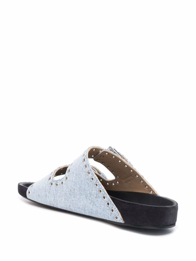 Shop Isabel Marant Lennyo Denim Sandals In Blue