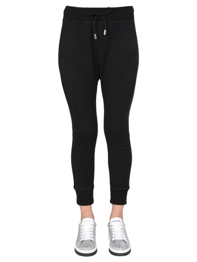 Dsquared2 Drawstring Stretch-fit Track Pants In Black
