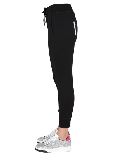 Dsquared2 Drawstring Stretch-fit Track Pants In Black