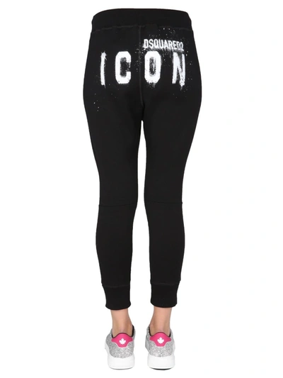 Dsquared2 Drawstring Stretch-fit Track Pants In Black