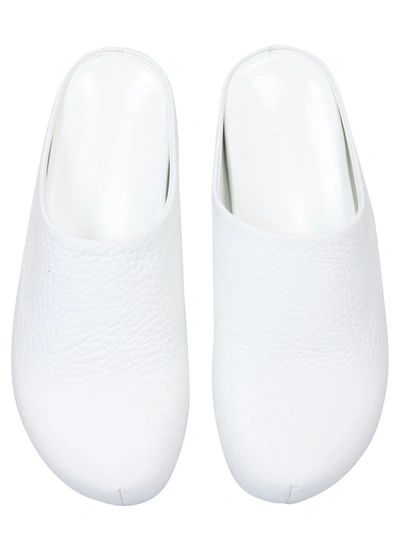 Shop Marni Grenade Leather Sabots In White