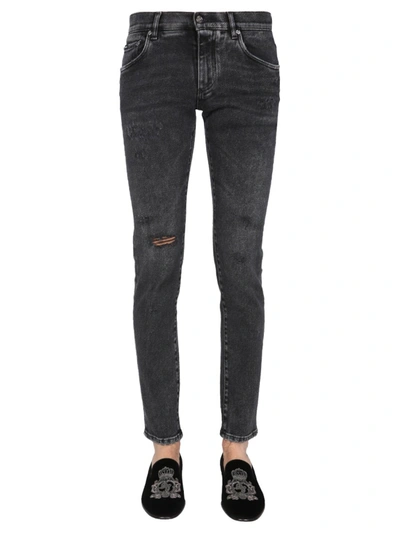 Shop Dolce & Gabbana Skinny Fit Jeans In Black