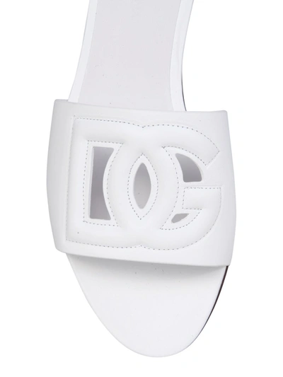 Dolce & Gabbana Slides With Dg Millennials Logo In White