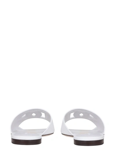Shop Dolce & Gabbana Slide Sandals With Logo In White