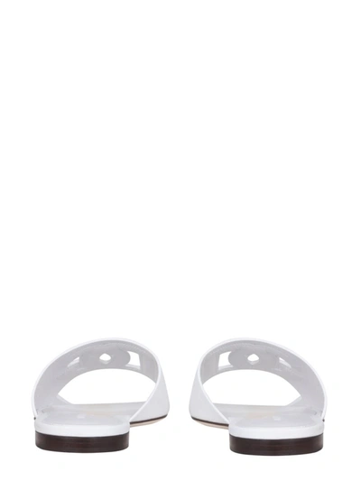 Dolce & Gabbana Slides With Dg Millennials Logo In White