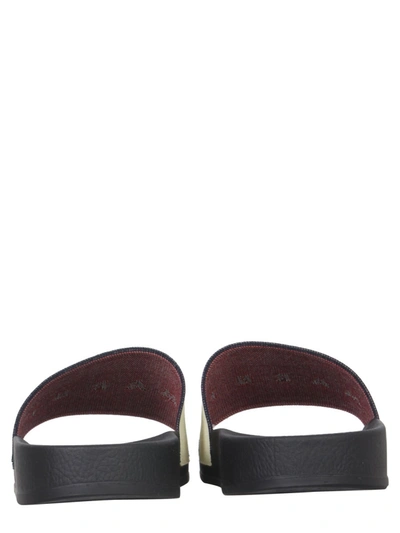 Marni Beige And Black Slippers In Powder