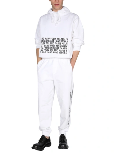 Shop Helmut Lang Sweatshirt With Logo Box In White