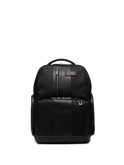 Shop Piquadro Fast Check Panelled Backpack In Schwarz