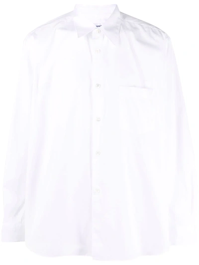 Shop Comme Des Garçons Shirt Plain Button-down Shirt In Weiss