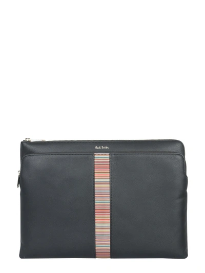 Shop Paul Smith Leather Document Bag In Black