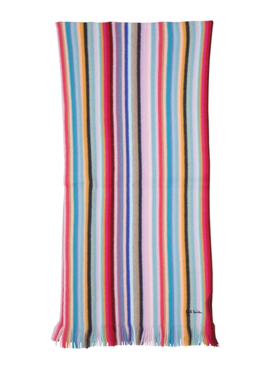 Shop Paul Smith "swirl Stripe" Scarf In Multicolour