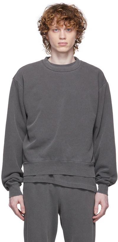 Shop John Elliott Grey Interval Sweatshirt In Washed Black