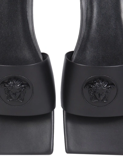 Shop Versace Medusa Slide Sandals In Black