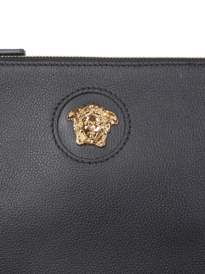 Shop Versace The Medusa Clutch In Black