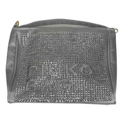 Pre-owned Pinko Glitter Clutch Bag In Silver