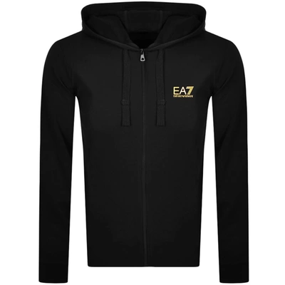 Shop Ea7 Emporio Armani Full Zip Logo Hoodie Black