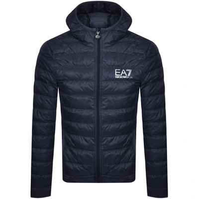 Shop Ea7 Emporio Armani Quilted Jacket Blue