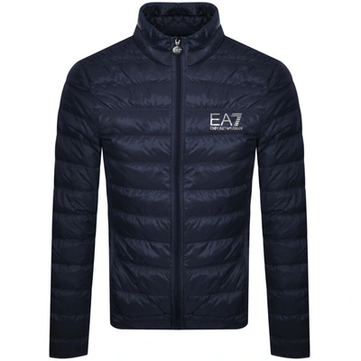 Shop Ea7 Emporio Armani Quilted Jacket Blue