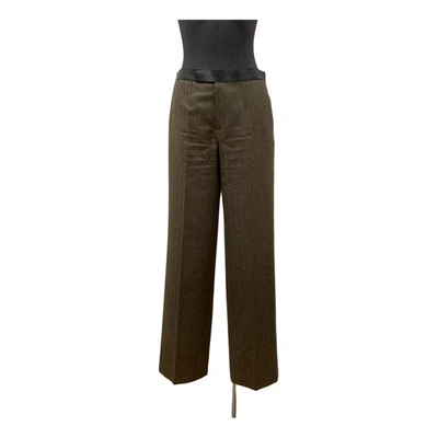 Pre-owned Gucci Wool Straight Pants In Green