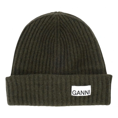 Pre-owned Ganni Wool Cap In Black