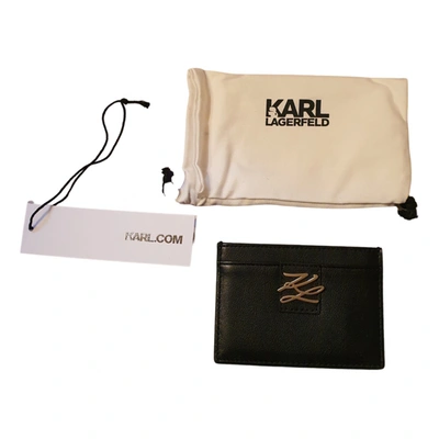Pre-owned Karl Lagerfeld Leather Small Bag In Black