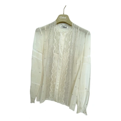 Pre-owned Chloé Silk Shirt In Ecru