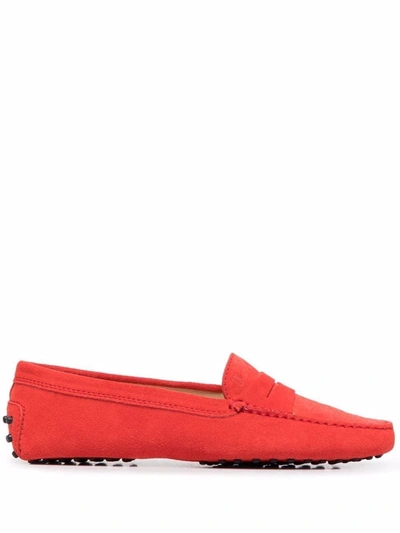 Shop Tod's Gommini Mocassino Loafers In Red
