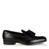 Jimmy Choo Tassels Polished Leather Loafers, Black In Black