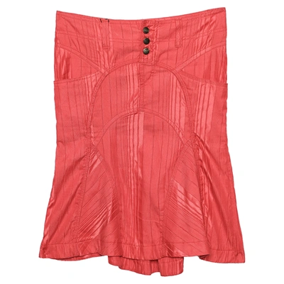 Pre-owned Just Cavalli Red Textured Cotton Mini Skirt S