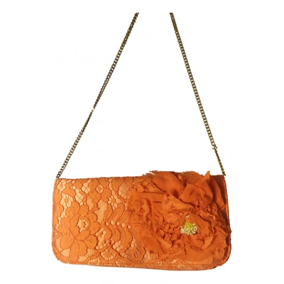 Pre-owned Dolce & Gabbana Silk Handbag In Orange