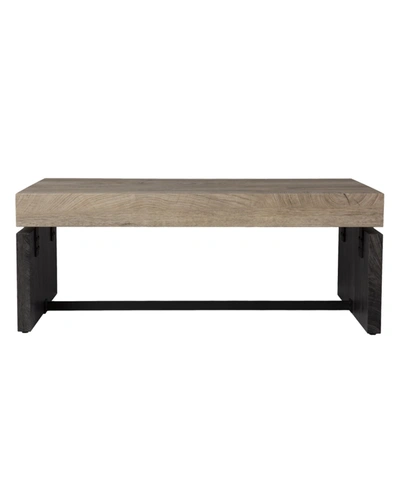 Southern Enterprises Hapso Cocktail Table In Natural And Black Finish